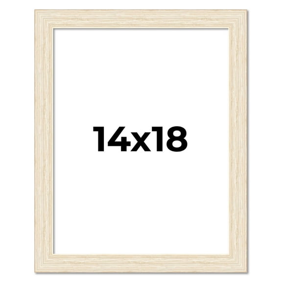 14x18 Frame White Barnwood Picture Frame Includes UV Acrylic Plexiglass, Acid Free Foam Backing