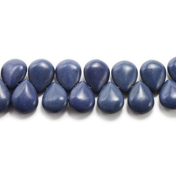 14x18mm 8 Inches Lapis Blue Howlite Puffed Teardrop Beads For Jewelry Making
