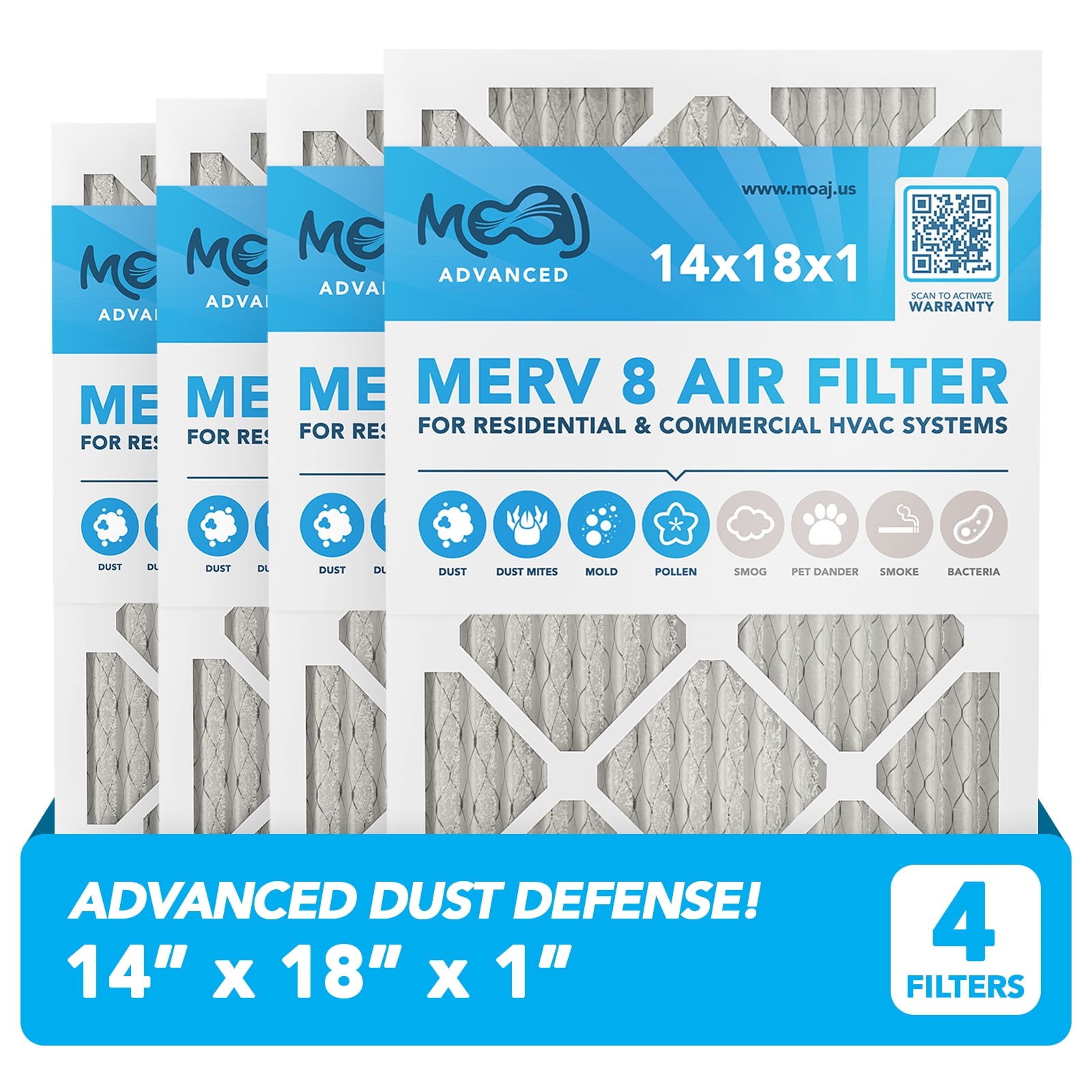 Simply 16x20x1 MERV 8 Air Filters - 12 Pack, MPR 600, Traps Dust, Pet Dander & Pollen For HVAC/Furnace