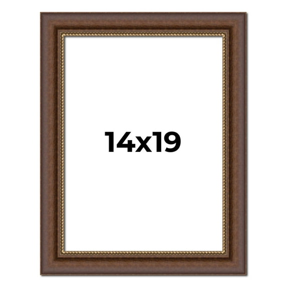 14x19 Copper and Brown Real Wood Picture Frame Width 2 inches | Interior Frame Depth 0.5 inches |
