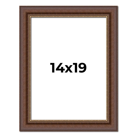 14x19 Copper and Brown Real Wood Picture Frame Width 2 inches | Interior Frame Depth 0.5 inches |