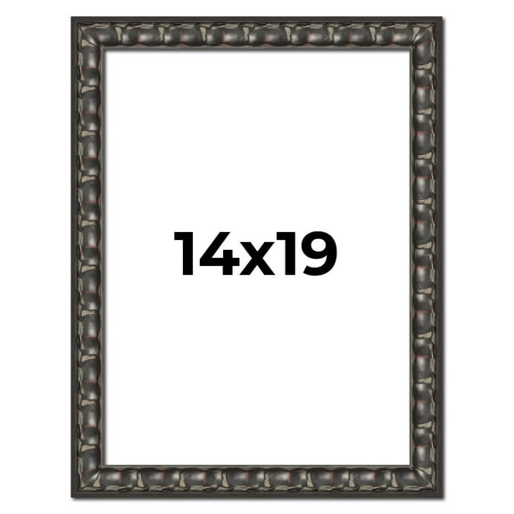 14x19 Frame Black-Brown Medieval Solid Wood Picture Frame | 1.5 Inch Moulding Width | Gotham