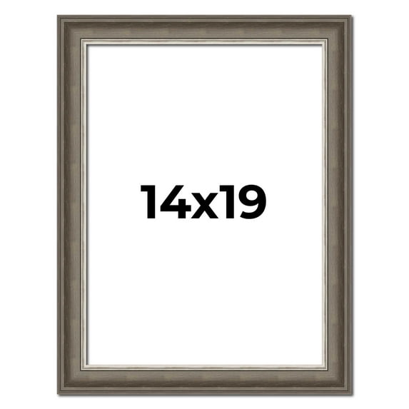 14x19 Frame Brown Solid Wood Picture Frame | 1.75 Inch Moulding Width | Austin Frame Complete with