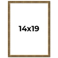 thumbnail image 1 of 14x19 Frame Gold Solid Wood Picture Frame - Complete Modern Photo Frame Includes UV Acrylic, 1 of 8