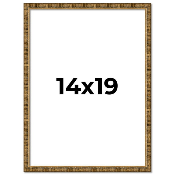 14x19 Frame Gold Solid Wood Picture Frame - Complete Modern Photo Frame Includes UV Acrylic