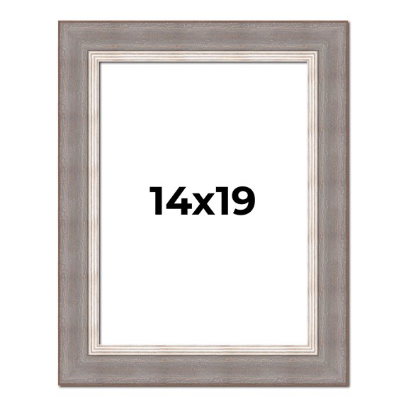 14x19 Frame Grey Real Wood Picture Frame Width 2.75 Inches | Interior Frame Depth 0.5 Inches |