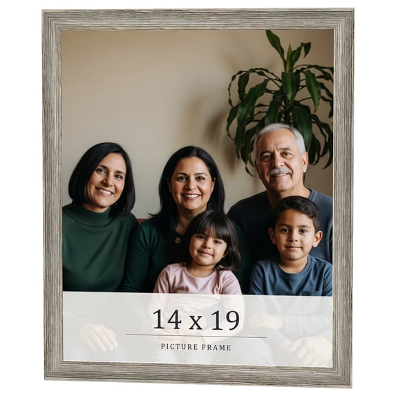 14x19 Frame Grey Solid Wood Picture Frame Width 1 Inches | Interior Frame Depth 0.5 Inches |