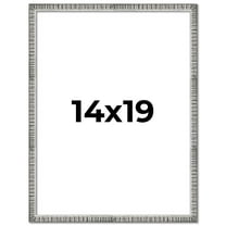 14x19 Frame Silver Grey Distressed Solid Wood Picture Frame | 0.75 Inch Moulding Width | Interior