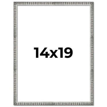 14x19 Frame Silver Grey Distressed Solid Wood Picture Frame | 0.75 Inch Moulding Width | Interior