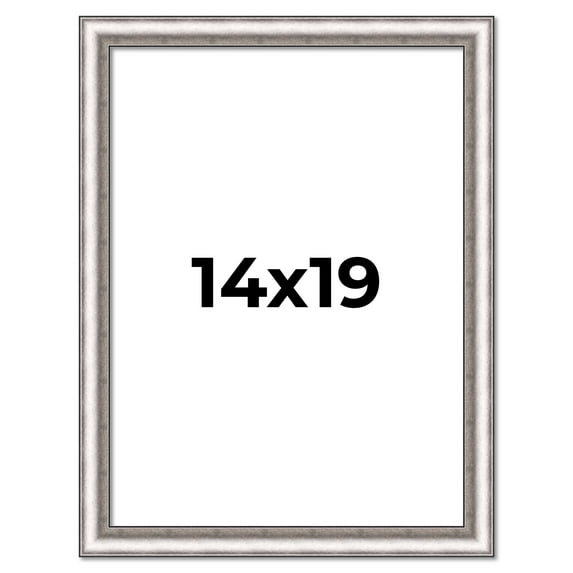 14x19 Frame Silver Real Wood Picture Frame Width 1.25 Inches | Interior Frame Depth 0.5 Inches |