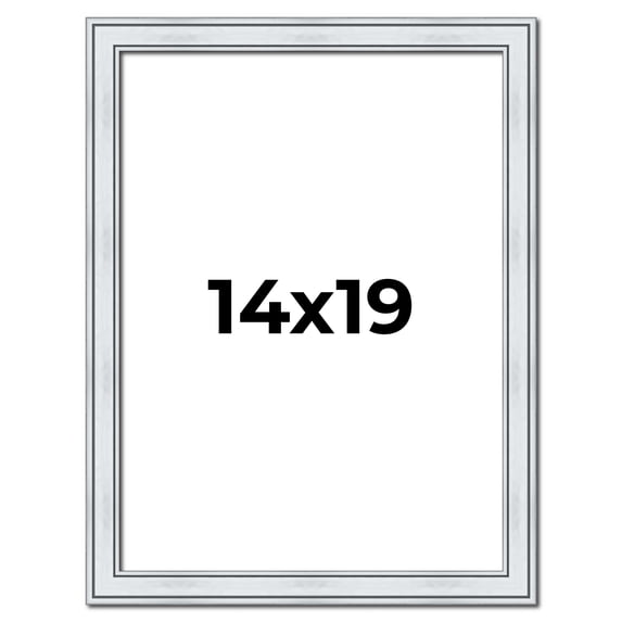 14x19 Frame Sterling Silver Solid Wood Picture Frame | 1.25 Inch Moulding Width | 0.75 Inch