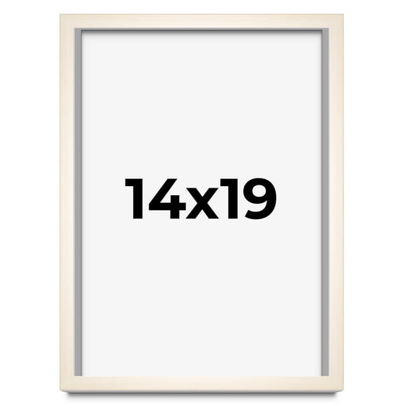 14x19 Frame White Wheat Solid Wood Picture Frame | Moulding Width 0.75 Inches | Interior Depth 0.5