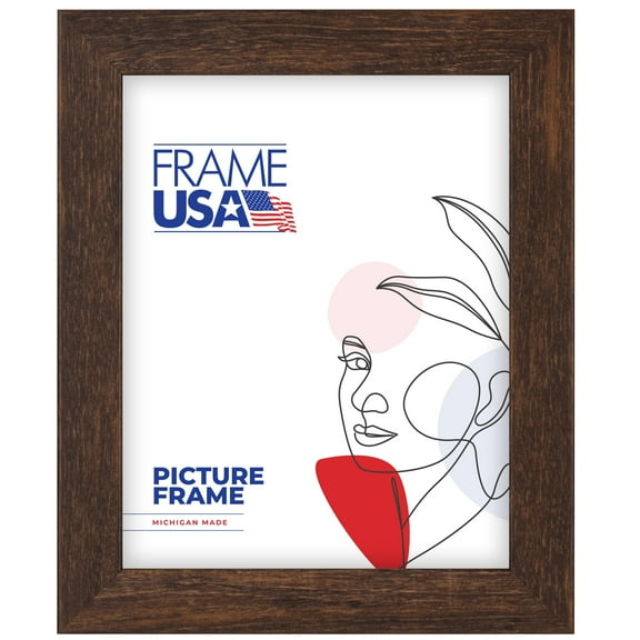 14x19 Picture Frame Brown Chalked Style 26-1911, 1.25 Inch MDF Moulding, Includes Plexiglass and Backing Wall Display Frame for Art, Posters, or Photos Frame USA