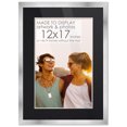 thumbnail image 1 of 14x19 Silver Picture Frame with 11.5x16.5 Black Mat Opening for 12x17 Image, 0.75 Inch Border, UV, 1 of 5