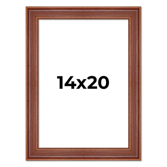 14x20 Frame Brown Old Farmhouse Waxed Board 2" Wide Wood Frame Width 2 Inches | Interior Depth 0.5