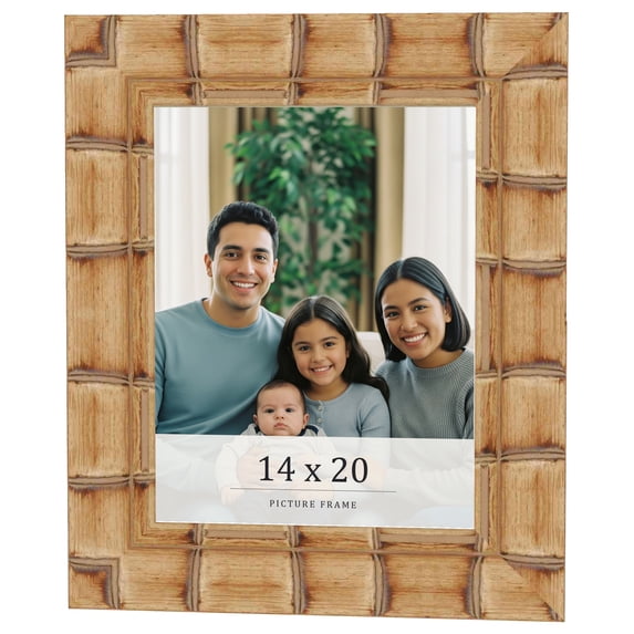14x20 Frame Beige Real Wood Picture Frame Width 3 inches | Interior Frame Depth 0.5 inches |