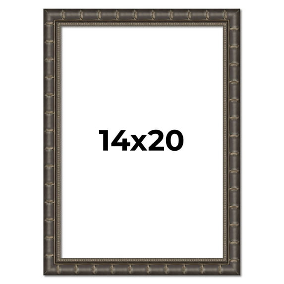 14x20 Frame Black Bamboo Solid Wood Picture Frame Width 1.5 Inches | Interior Frame Depth 0.5