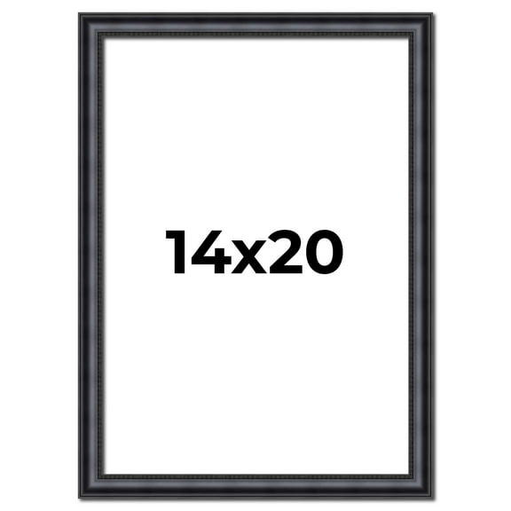 14x20 Frame Black Real Wood Picture Frame Width 1.25 inches | Interior Frame Depth 0.5 inches |