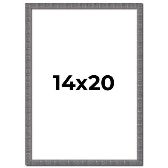 14x20 Frame Blue Kingsley Pewter Solid Wood Picture Frame Width 0.75 Inches |Interior Depth 0.5