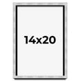 thumbnail image 1 of 14x20 Frame Brushed Silver Solid Wood Picture Frame | 0.75 Inch Moulding Width | Rabbet Depth 0.75, 1 of 5