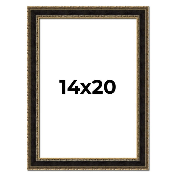 14x20 Frame Gold Antique Vintage Sold Wood Picture Frame | 1.75 Inch Moulding Width | Interior