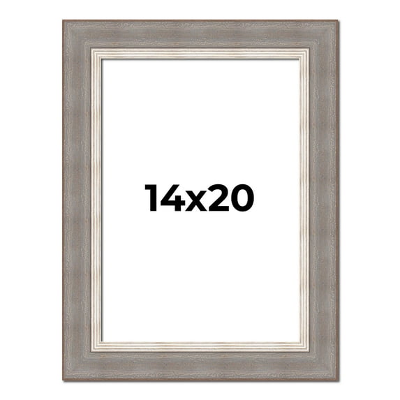 14x20 Frame Grey Real Wood Picture Frame Width 2.75 Inches | Interior Frame Depth 0.5 Inches |