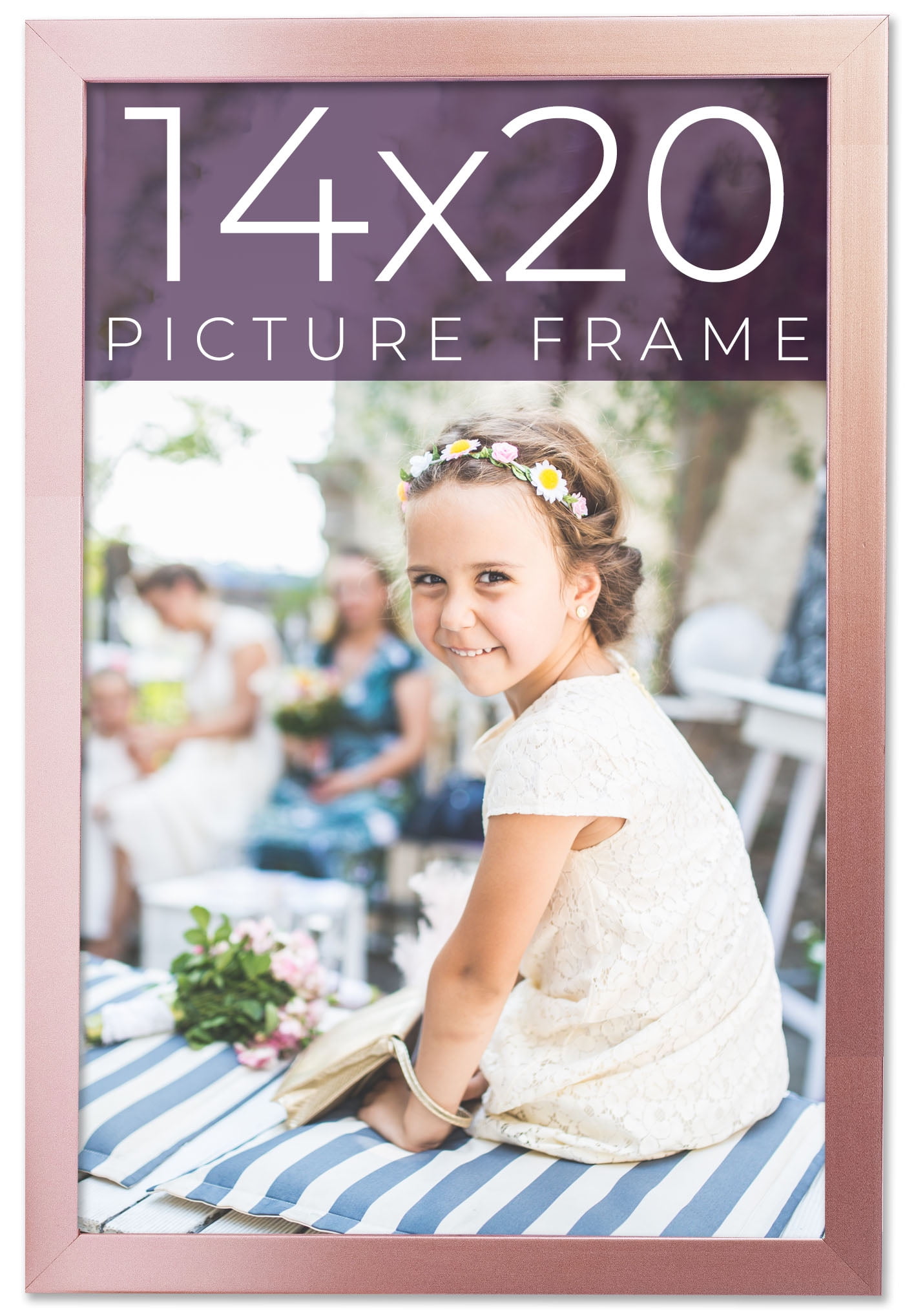 14x20 Frame Pink Real Wood Picture Frame Width 0.75 inches