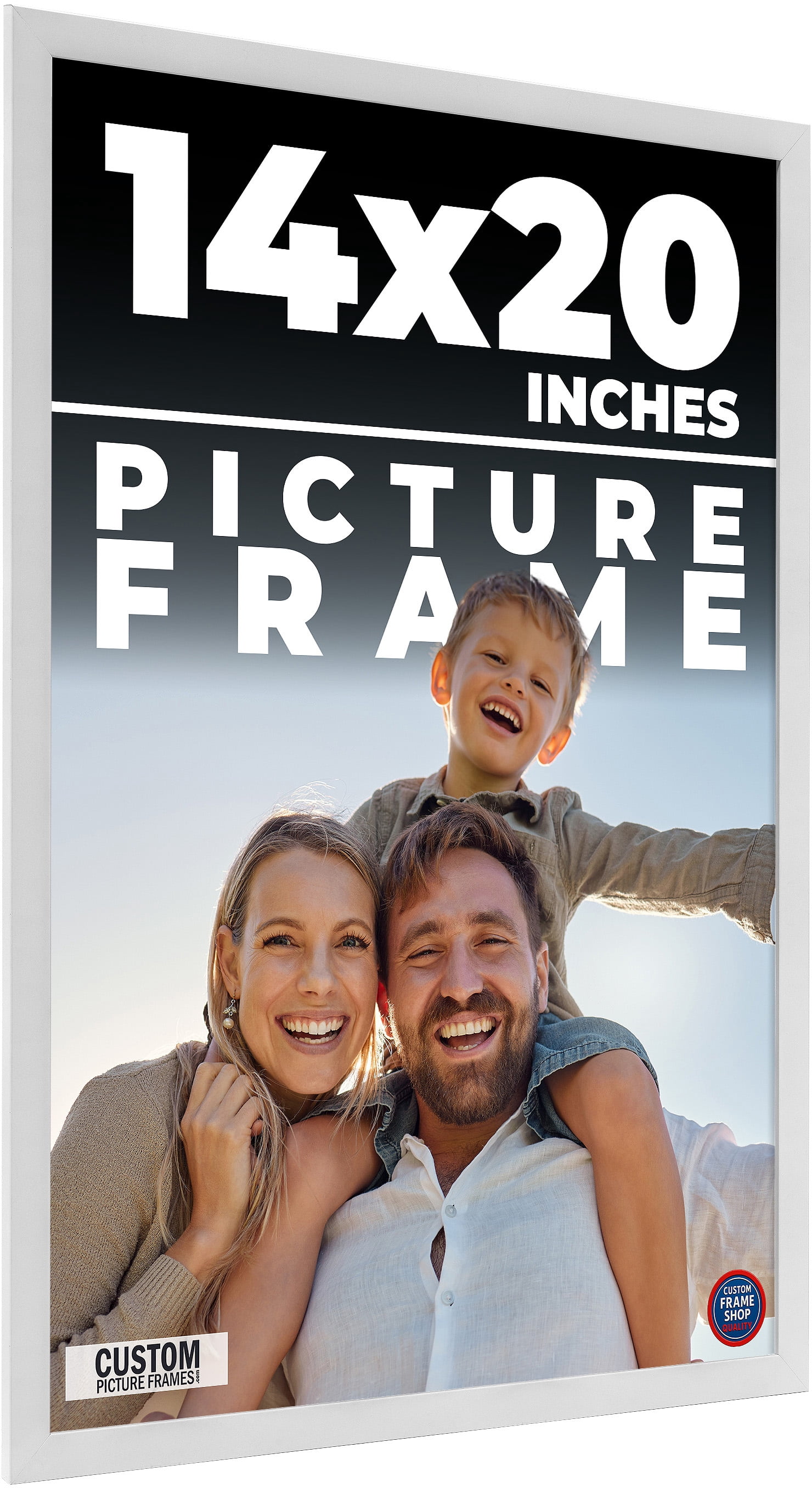 14x20 Frame White Solid Wood Picture Frame Includes UV Acrylic Shatter ...
