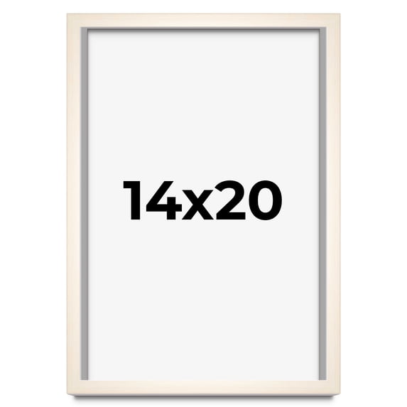 14x20 Frame White Wheat Solid Wood Picture Frame | Moulding Width 0.75 Inches | Interior Depth 0.5