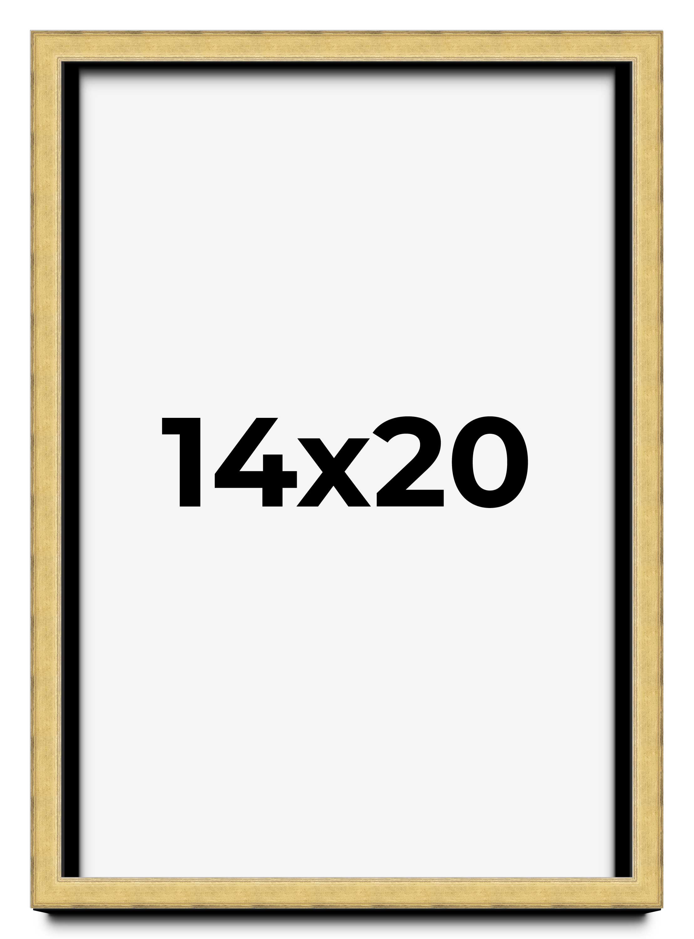 14x20 Shadow Box Frame Gold | 1.375 Inches Deep Real Wood Contemporary ...