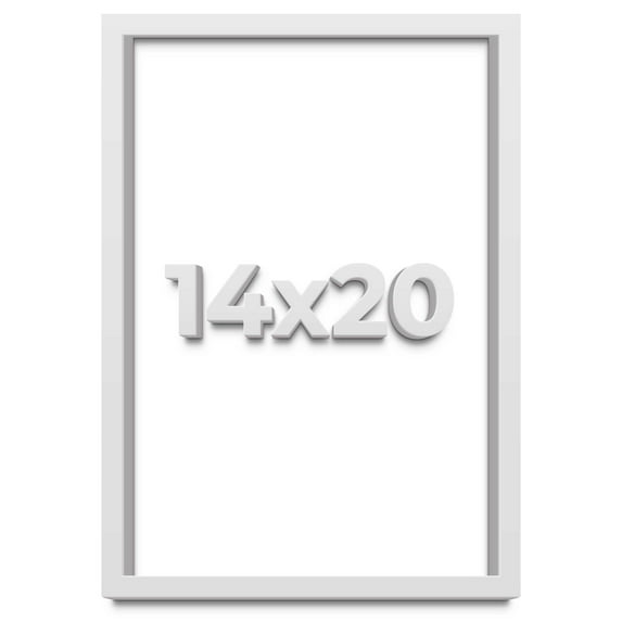 14x20 Shadow Box Frame White | 2 Inches Deep Real Wood Contemporary Shadowbox Display Frame | UV