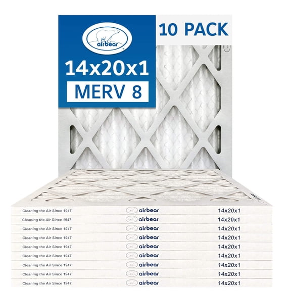 14x20x1 Air Bear Pleated Air Filter MERV 8 10-pack