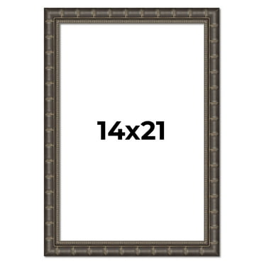 14x21 Frame Black Bamboo Solid Wood Picture Frame Width 1.5 Inches | Interior Frame Depth 0.5