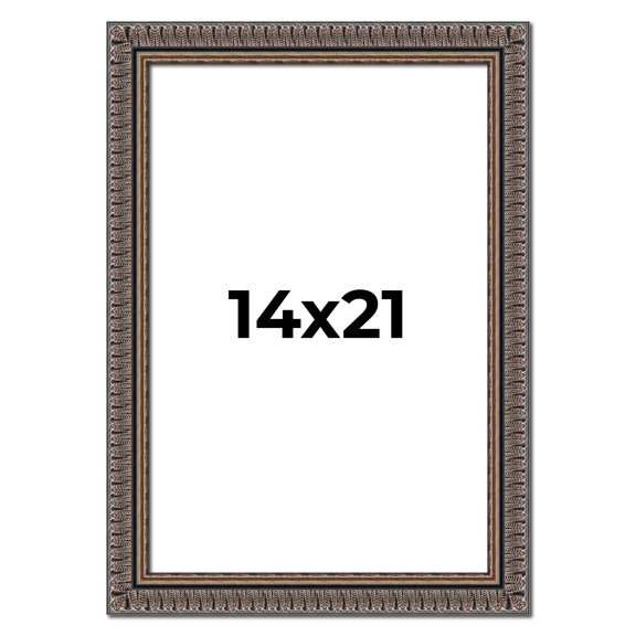 14x21 Frame Black Feather Payton Ornate Solid Wood Picture Frame Width 1.75 Inches | Interior Depth