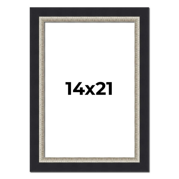 14x21 Frame Black Real Wood Picture Frame Width 2.25 Inches | Interior Frame Depth 0.5 Inches |