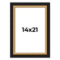 thumbnail image 1 of 14x21 Frame Gold Real Wood Picture Frame Width 2.25 Inches | Interior Frame Depth 0.5 Inches |, 1 of 8