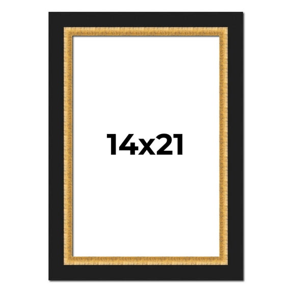 14x21 Frame Gold Real Wood Picture Frame Width 2.25 Inches | Interior Frame Depth 0.5 Inches |
