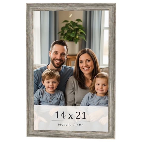 14x21 Frame Grey Solid Wood Picture Frame Width 1 Inches | Interior Frame Depth 0.5 Inches |