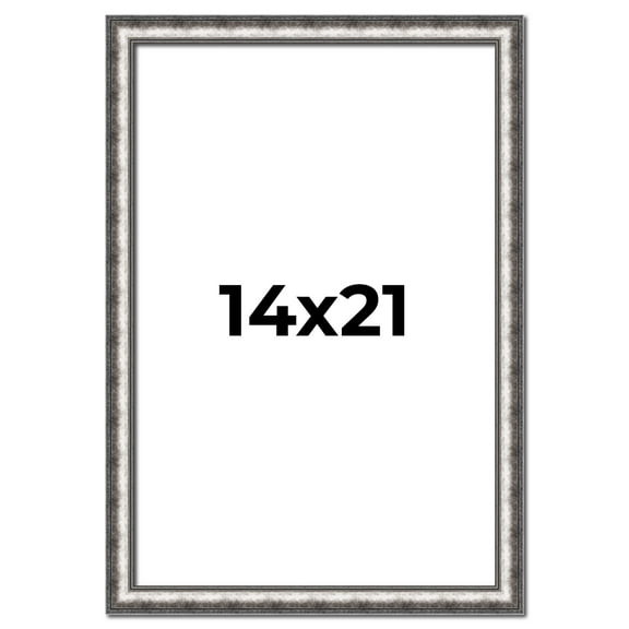 14x21 Frame Silver Real Wood Picture Frame Width 1.125 Inches | Interior Frame Depth 0.5 Inches |