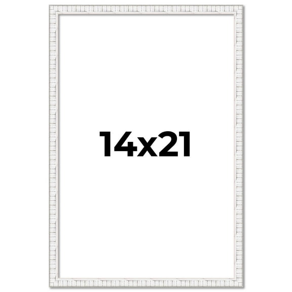 14x21 Frame White Real Wood Picture Frame Width 0.75 inches | Interior Frame Depth 0.5 inches |