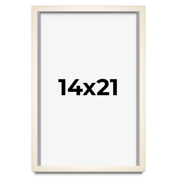 14x21 Frame White Wash Solid Wood Picture Frame | 0.8125 Inch Moulding Width | Includes UV Acrylic