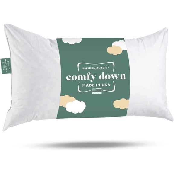 14x22 Decorative Throw Pillow Insert, Down and Feathers Fill, 100% Cotton Cover 233 Thread Count, Rectangle Pillow Insert - Made in USA (Single)