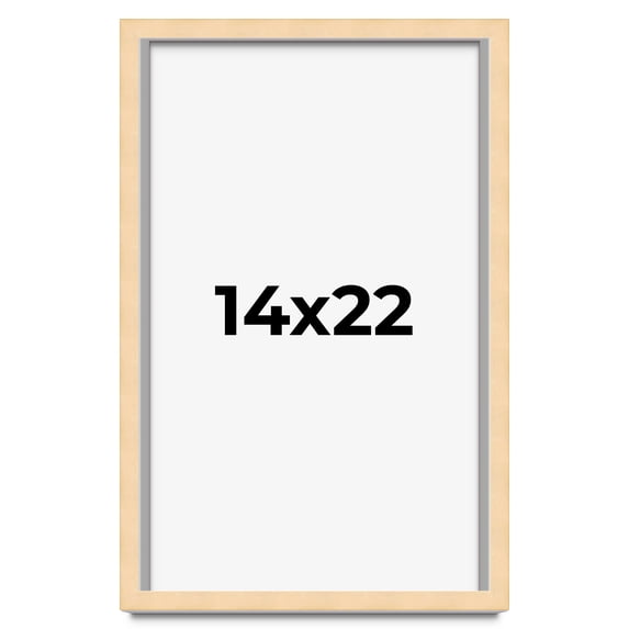 14x22 Frame Beige Real Wood Picture Frame Width 0.75 inches | Interior Frame Depth 0.5 inches |