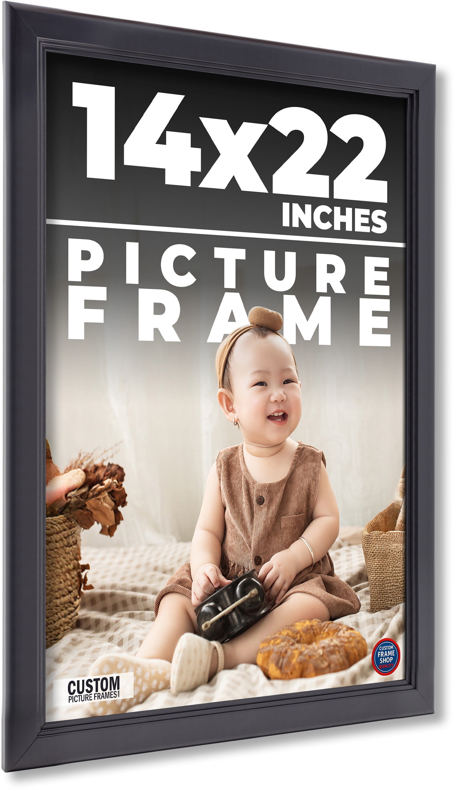 14x22 Frame Black Solid Wood Picture Frame - Complete Modern Photo