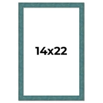 14x22 Frame Blue Rustic Barnwood Solid Wood Picture Frame Width 1.25 Inches | Interior Depth 0.5