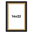 thumbnail image 1 of 14x22 Frame Gold Real Wood Picture Frame Width 2.25 Inches | Interior Frame Depth 0.5 Inches |, 1 of 8