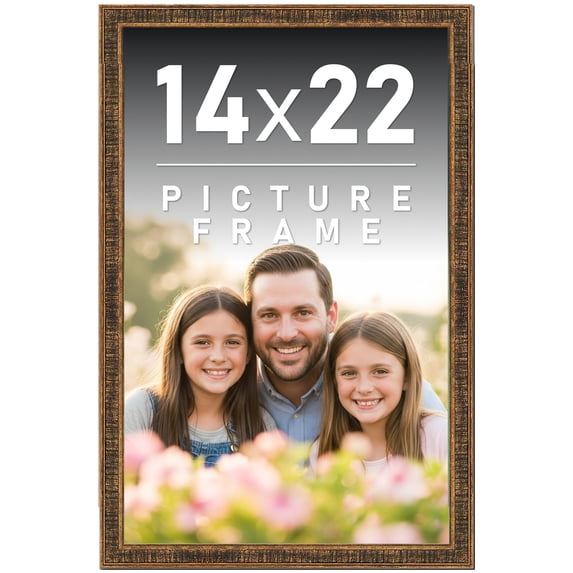 14x22 Frame Gold Solid Wood Picture Frame - Complete Modern Photo Frame Includes UV Acrylic