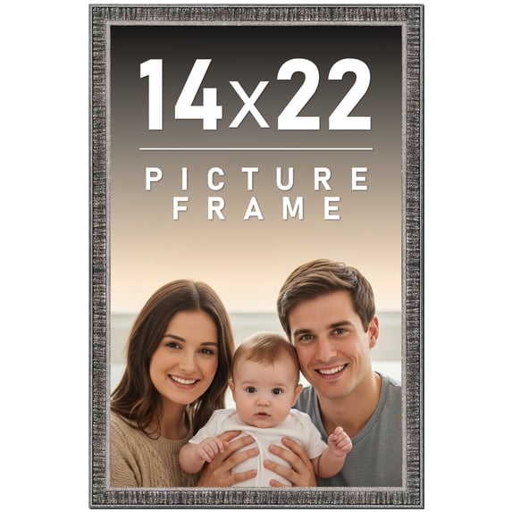 14x22 Frame Silver Picture Frame - Complete Modern Photo Frame Includes UV Acrylic Shatter Guard