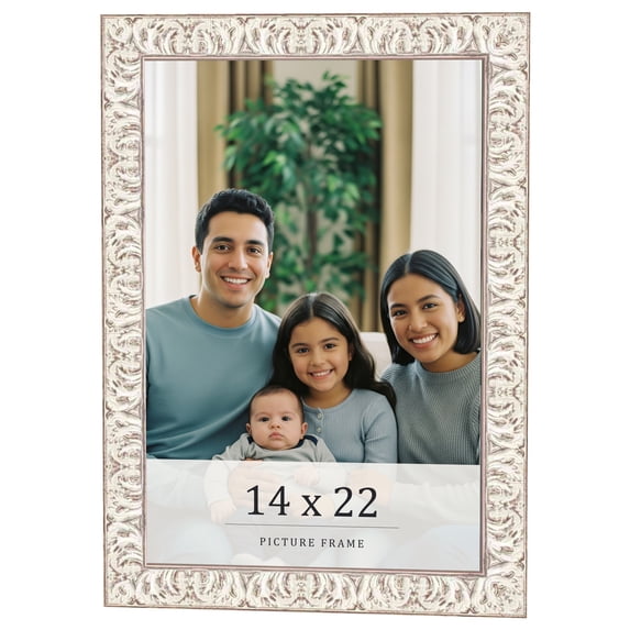 14x22 Frame White Real Wood Picture Frame Width 1.5 inches | Interior Frame Depth 0.5 inches |