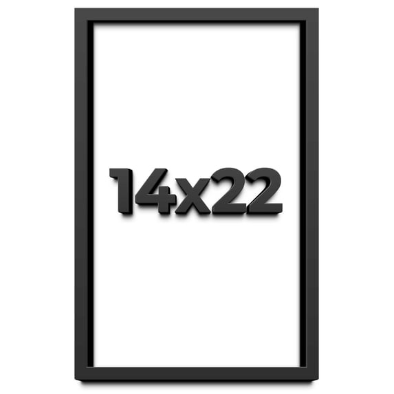 14x22 Shadow Box Black Solid Wood Display Frame with White Acid-Free Backing UV Acrylic & Hanging